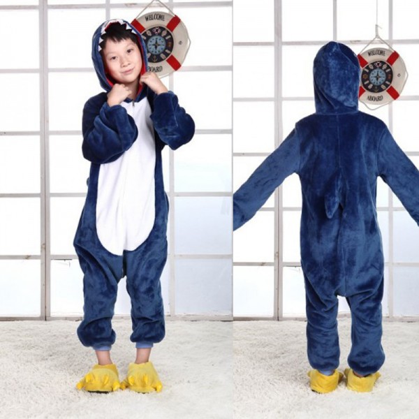 Blue Shark Kids Animal Onesie Pajamas Cute Costume