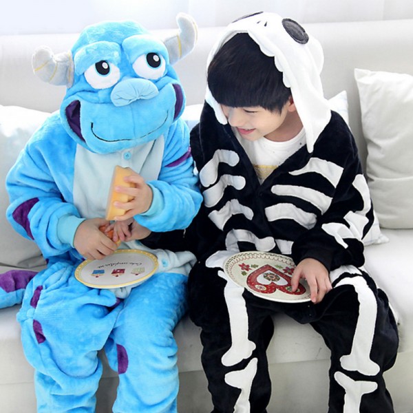 Sully & Skeleton Kids Animal Onesie Pajamas Cute Costume