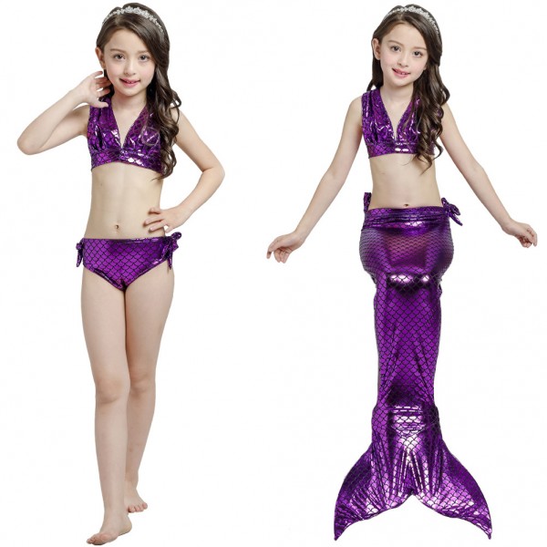 Kids Cheap Swimmable Mermaid Tails For Girls Mermaid Swimsuits Costume Bikini Set