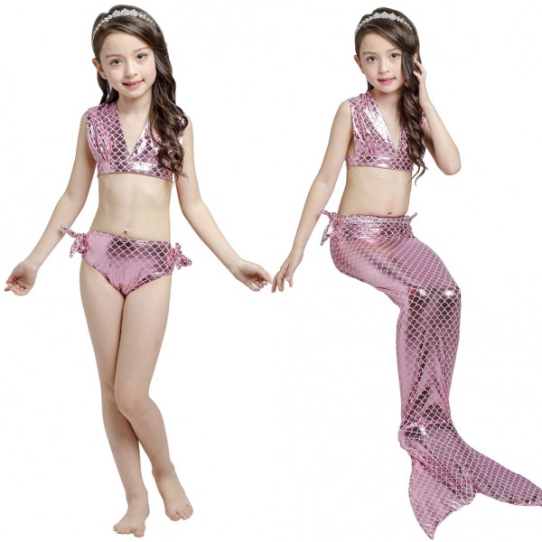 Mermaid Bikini For Girls Kids Swimmable Mermaid Tail Swimsuits Costume Set