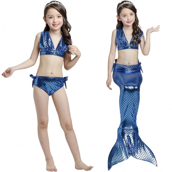 Toddler Swimmable Mermaid Tail Swimsuit Bikini Sets For Girls Mermaid Costume