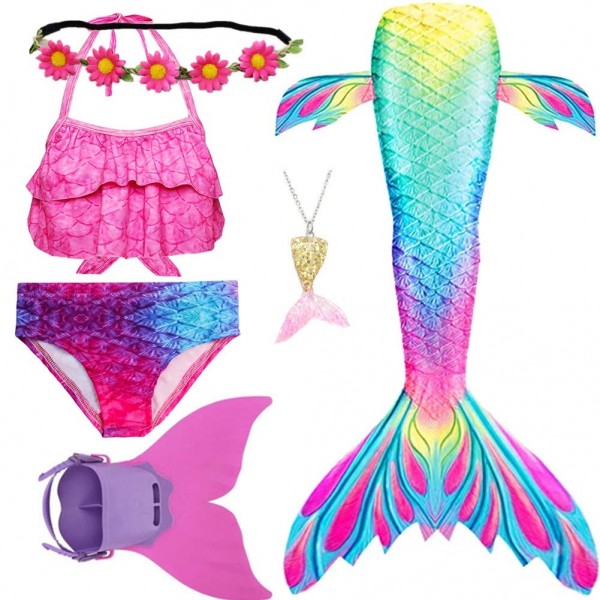 Pink Mermaid Tail for Girls Bathing Suit