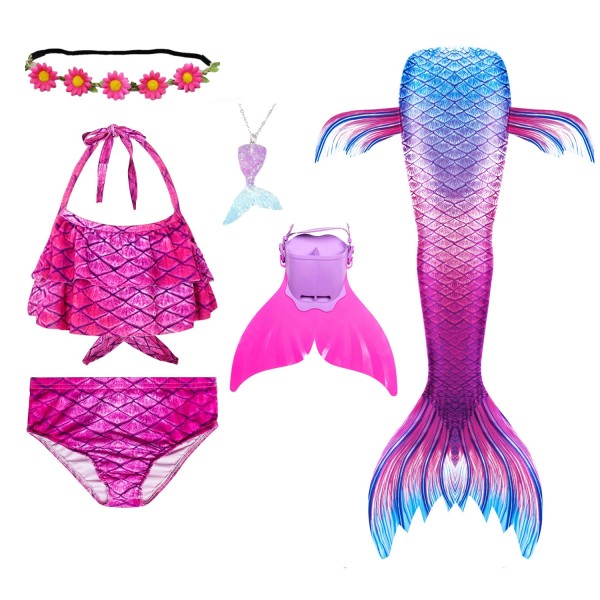 Purple Mermaid Tail Swimsuit Bathing Suit for Girls