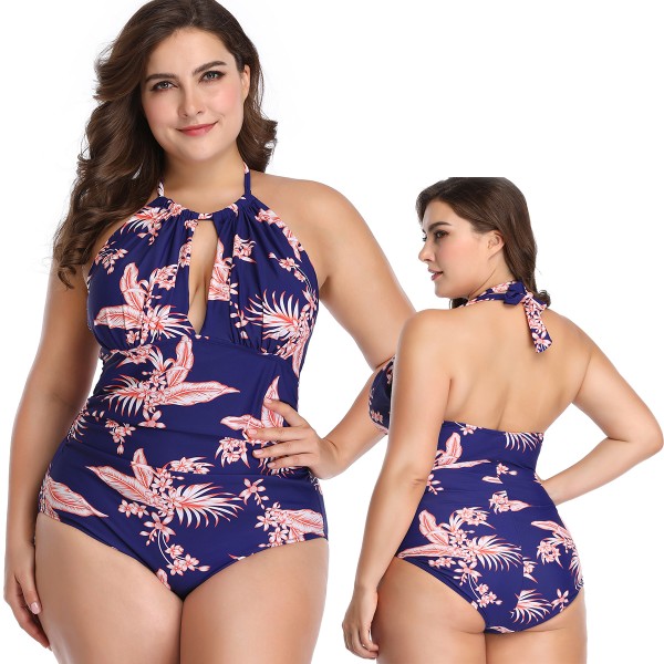 One Piece Plus Size Swimsuit For Women Cobalt Blue Cheap Bathing Suits