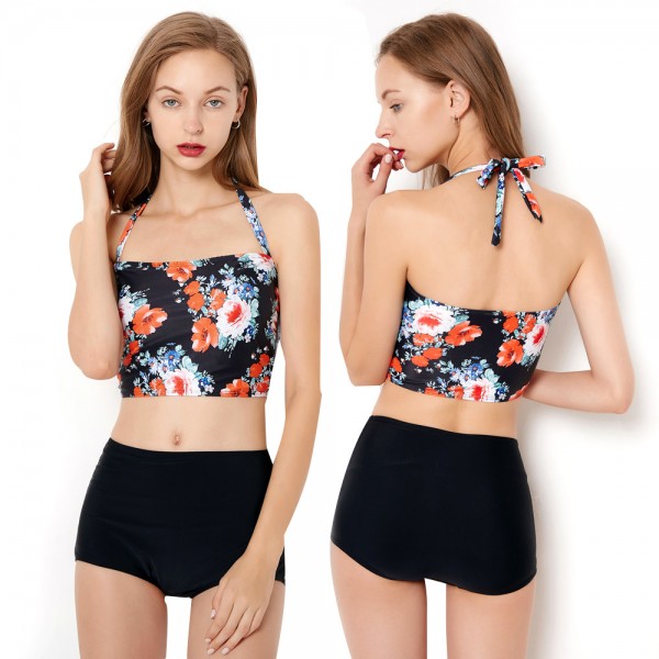 Two Piece Swimsuits For Women Bathing Suits Tie Rope Floral Print