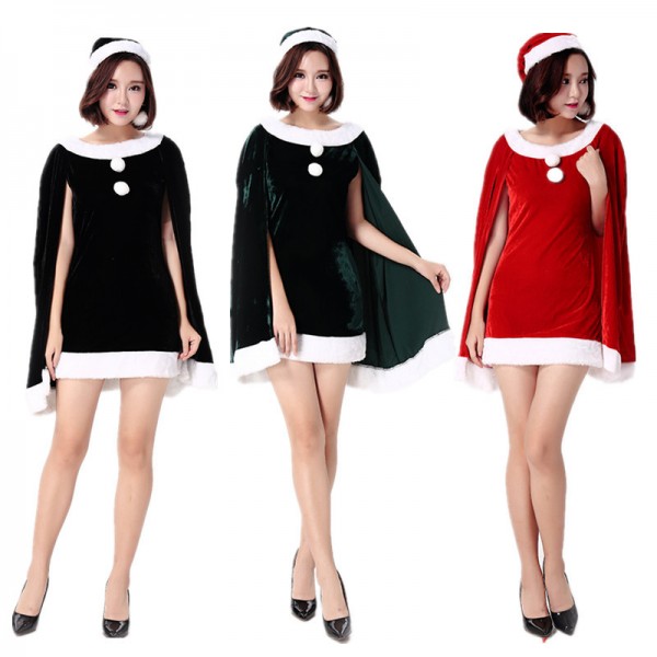 Mrs Claus Costume Outfit Elegant Womens Santa Dress