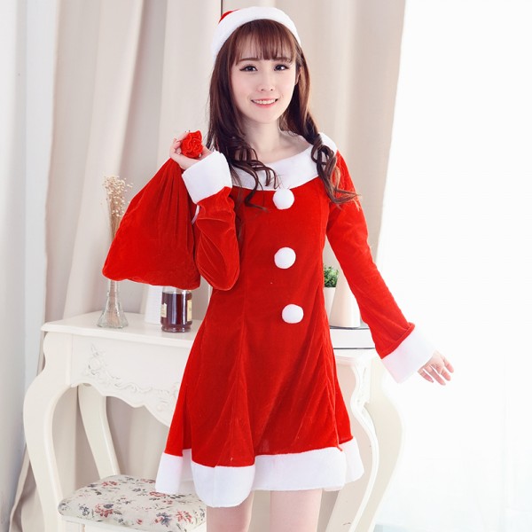 Womens Santa Outfit Cute Santa Dress With Hat