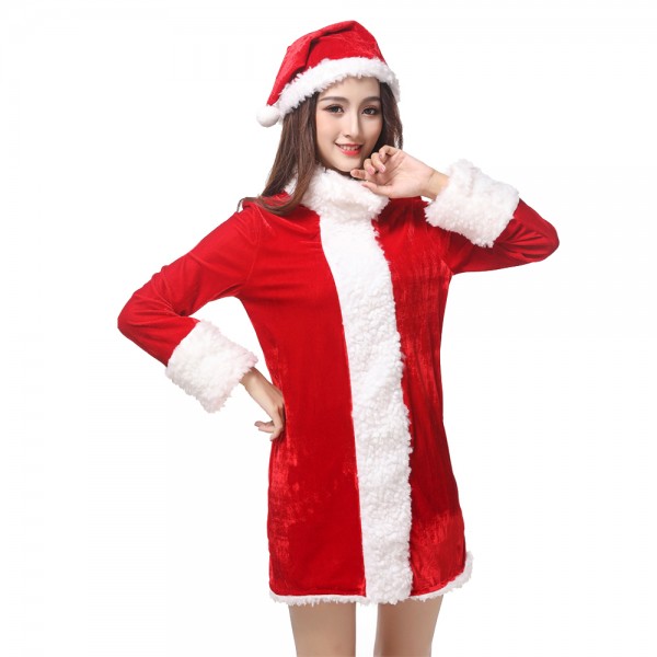 Womens Christmas Outfit Sant Costumes With Hat Sets
