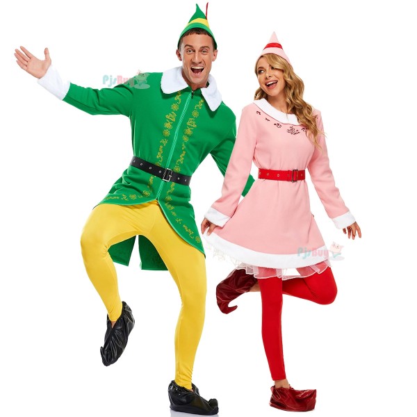 Womens and Mens Elf & Jovie Costume Couples Christmas Outfits
