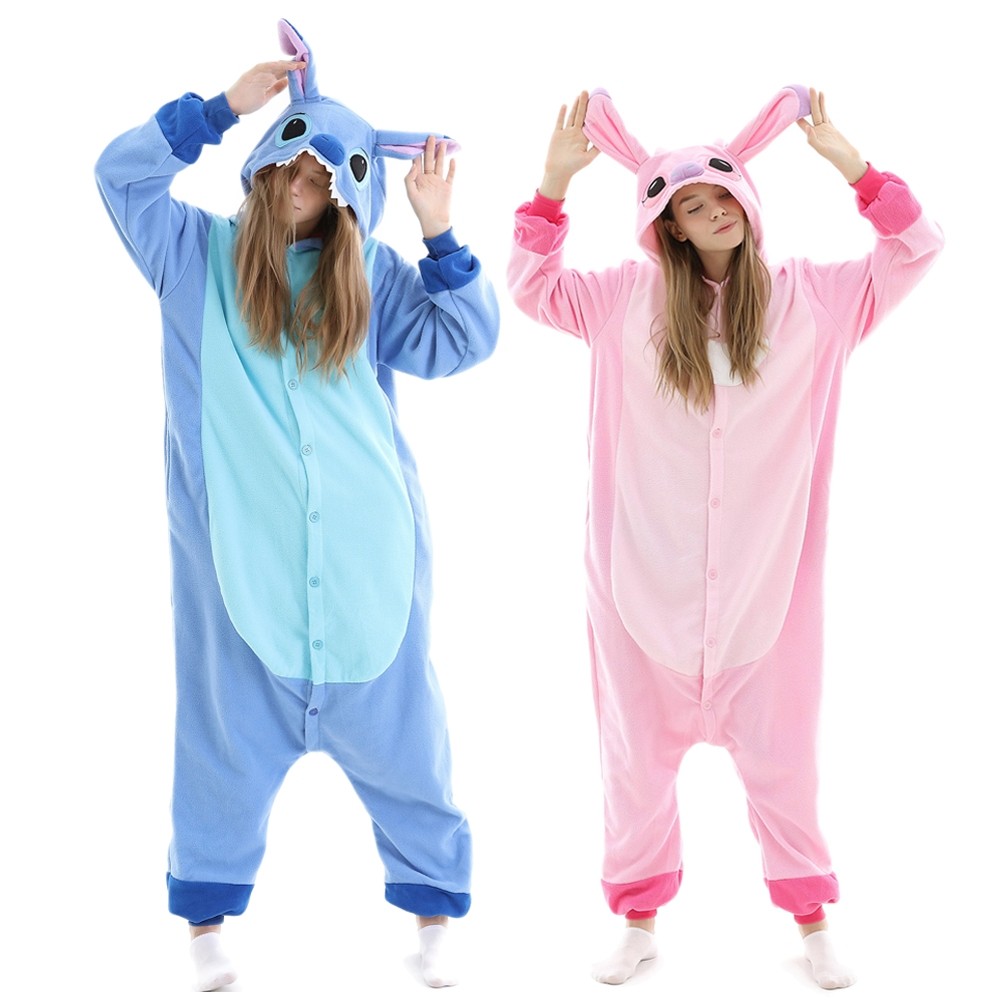Halloween Stitch Kigurumi onesi9 Pajamas Costumer Unisex Adult Pink Blue