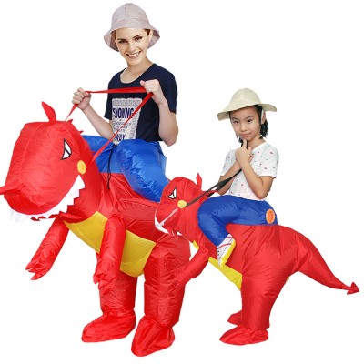 Inflatable Adult & Kids Blow Up T Rex Dinosaur Halloween Costumes Suit