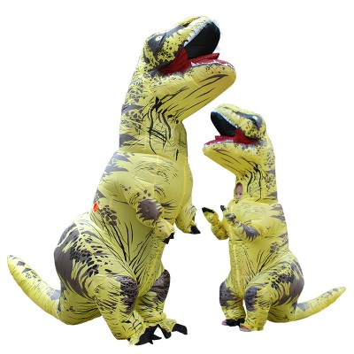 Inflatable Blow Up T Rex Dinosaur Costume Suit Adults & Kids Yellow