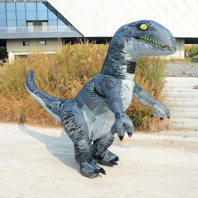 Inflatable Velociraptor Costume Blow Up Dinosaur Costumes Halloween Funny Suit For Adult