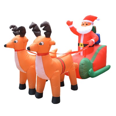 Inflatable Santa Claus With Reindeer Blow Up Christmas Decrations Outdoor