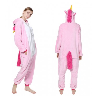 Pink Unicorn Adult Animal Onesie Pajamas Costume
