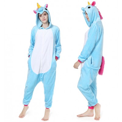 Blue Unicorn Adult Animal Onesie Pajamas Costume