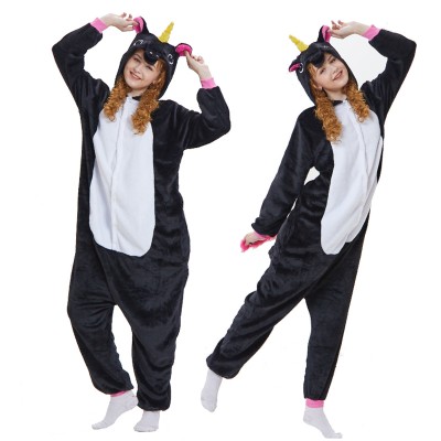Black Unicorn Adult Animal Onesie Pajamas Costume