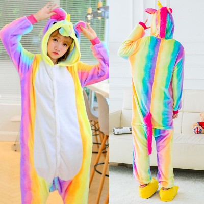 Rainbow Unicorn Adult Animal Onesie Pajamas Costume