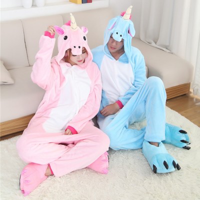 Pink & Blue Unicorn Adult Animal Onesie Pajamas Costume