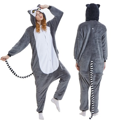 Lemur Adult Animal Onesie Pajamas Costume