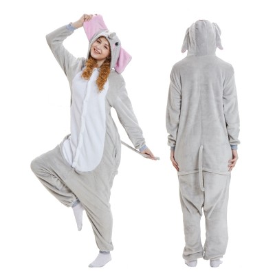Grey Elephant Adult Animal Onesie Pajamas Costume