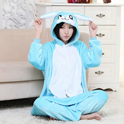 Blue Bunny Adult Animal Onesie Pajamas Costume