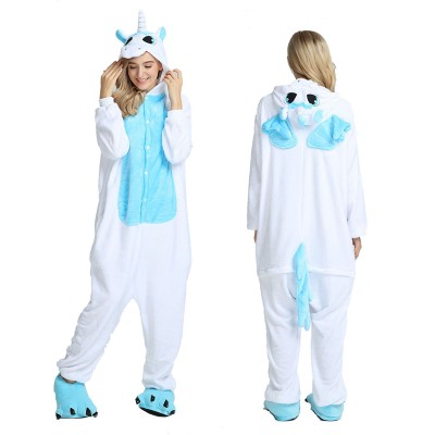Blue Unicorn with Wings Adult Animal Onesie Pajamas Costume