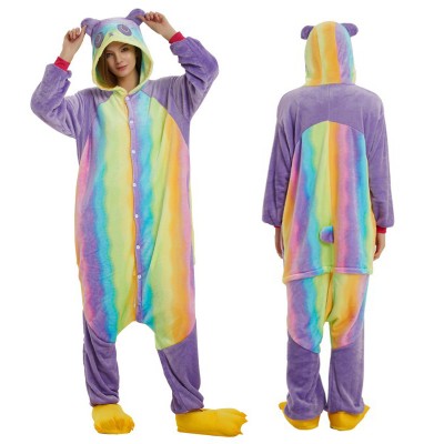 Rainbow Panda Adult Animal Onesie Pajamas Costume