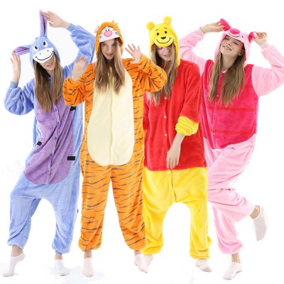 Winnie the Pooh Bear Tigger Eeyore Piglet Onesie Pajamas Halloween Costumes