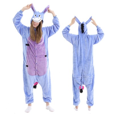 Eeyore Onesie Pajamas Adult Animal Onesies Winnie the Pooh Halloween Costumes