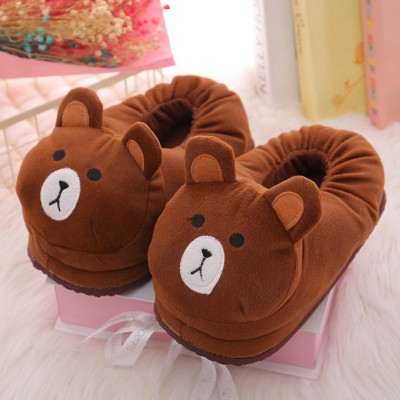 Brown Bear Slippers Animal Onesies Pajamas Costume Warm Shoes