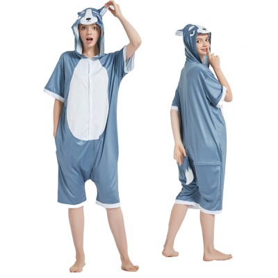 Husky Dog Onesie Pajamas Short Sleeve