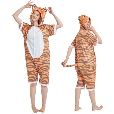 Tiger Onesie Pajamas Short Sleeve