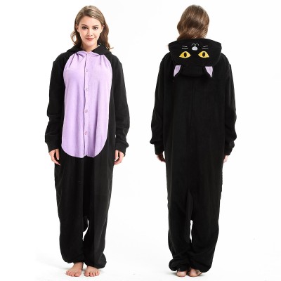 Midnight Cat Onesie Pajamas Adult Animal Onesies