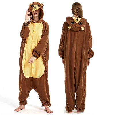 Brown Bear Onesie Pajamas Adult Animal Onesies