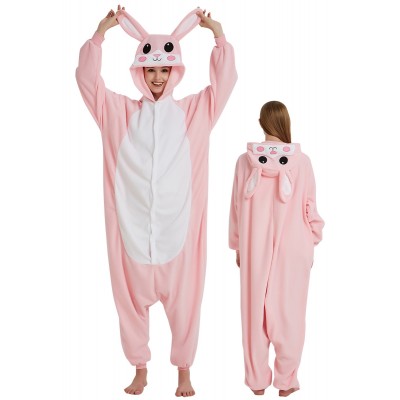 Pink Bunny Onesie Pajamas Adult Animal Onesies