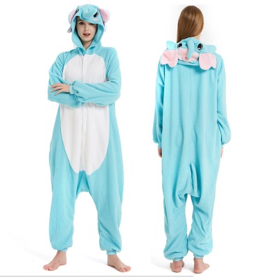 Blue Elephant Onesie Pajamas Adult Animal Onesies