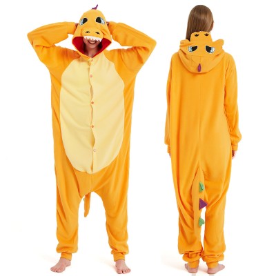 Orange Dragon Onesie Pajamas Adult Animal Onesies