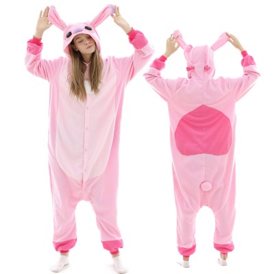Pink Stitch Lilo & Stitch Onesie Pajamas for Adult Animal Onesies Halloween Costumes
