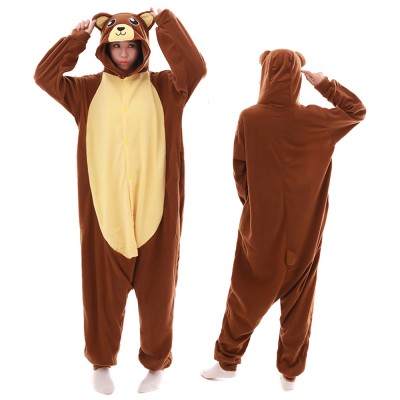 Brown Bear Onesie Pajamas for Adult Animal Onesies Cosplay Halloween Costumes