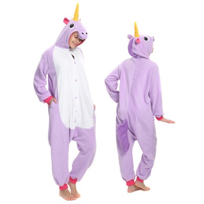 Purple Unicorn Onesie Pajamas for Adult Animal Onesies Cosplay Halloween Costumes