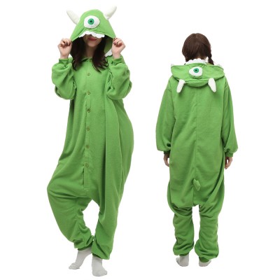 Mike Wazowski Onesie Pajamas for Adult Animal Onesies Cosplay Halloween Costumes