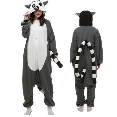 Lemur Onesie Pajamas for Adult Animal Onesies Cosplay Halloween Costumes