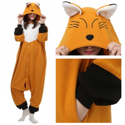 Red Fox Onesie Pajamas for Adult Animal Onesies Cosplay Halloween Costumes
