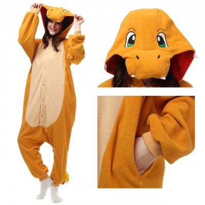 Charmander Onesie Pajamas for Adult Animal Onesies Cosplay Halloween Costumes