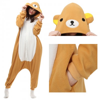 Rilakkuma Onesie Pajamas for Adult Animal Onesies Cosplay Halloween Costumes