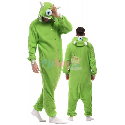 Adult Mike Wazowski Halloween Costume Onesie Suit