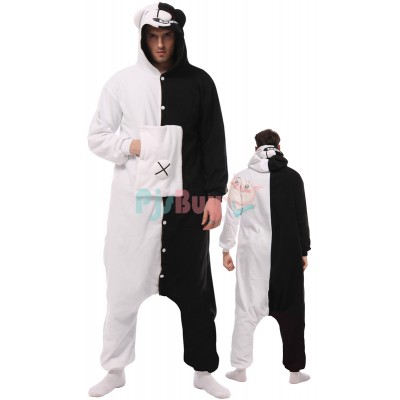 Danganronpa Monokuma Cosplay Halloween Costume Adult Onesie Pajamas