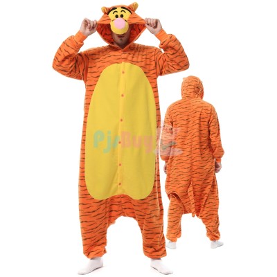 Tigger Onesie Pajamas For Adult Plus Size Halloween Costume Outfit