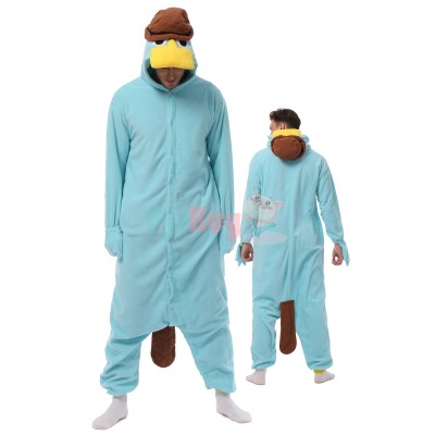 Perry The Platypus Onesie Pajamas For Adult Cute Easy Halloween Costume